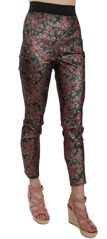 Mehrfarbige, schillernde Brokat-Jacquard-Hose von Dolce &amp; Gabbana