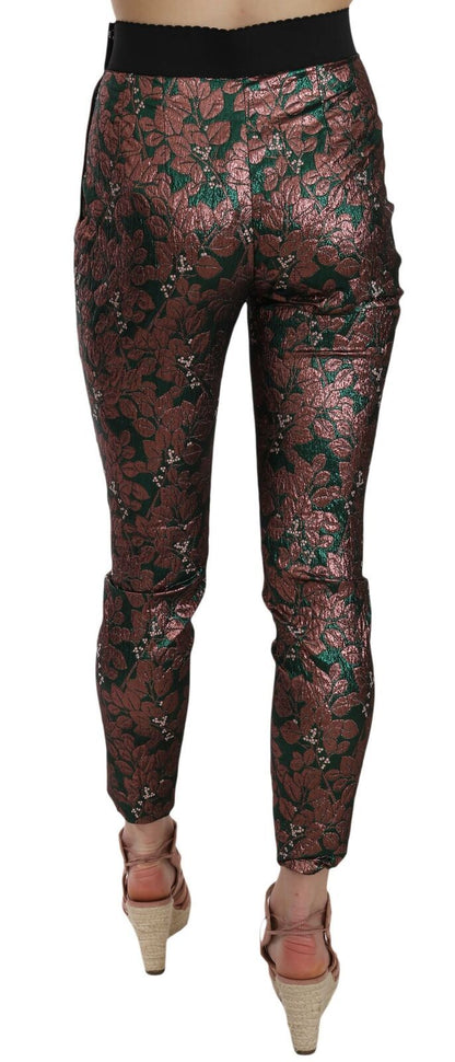 Mehrfarbige, schillernde Brokat-Jacquard-Hose von Dolce &amp; Gabbana