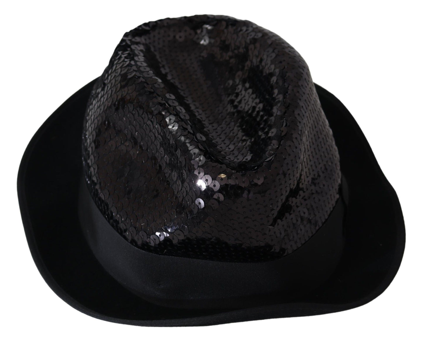 Dolce & Gabbana Black Polyester 스팽글 여성 Fedora Capello Hat