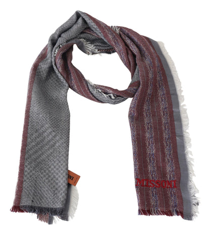 Missoni Multicolor Wool 줄무늬 유니esx 목 랩 숄 숄 스카프