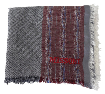 Missoni Multicolor Wool 줄무늬 유니esx 목 랩 숄 숄 스카프