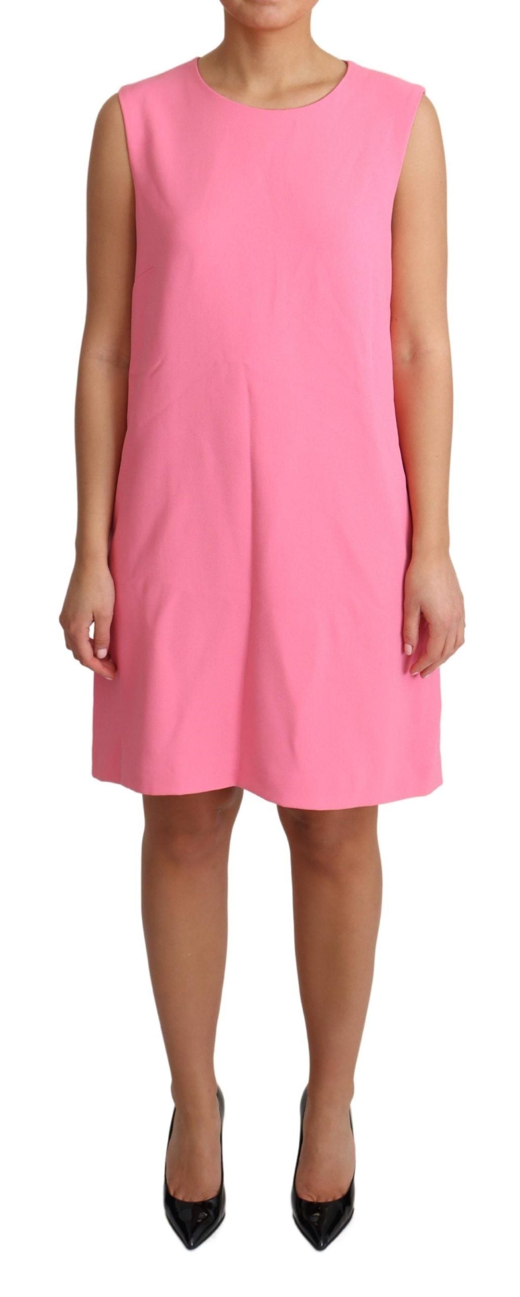 Dolce &amp; Gabbana Pink Shift ärmelloses knielanges Kleid