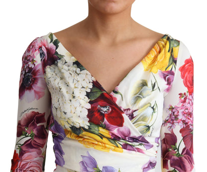 Dolce & Gabbana Elegant Floral Sheath Silk Dress