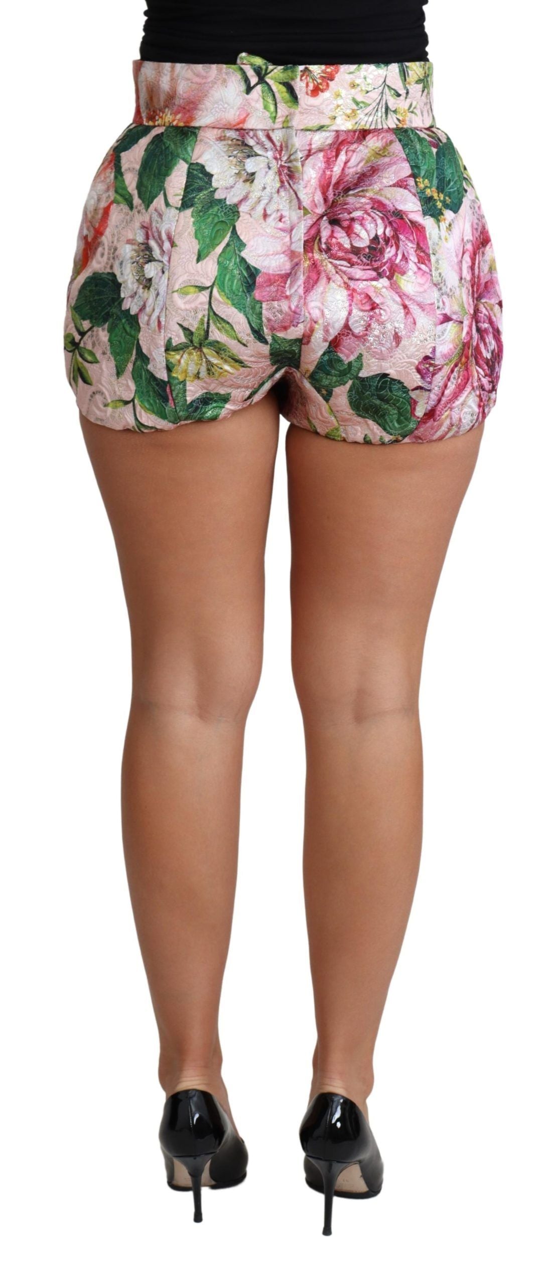 Dolce & Gabbana Pink Cotton Floral Print Hot Fants Short