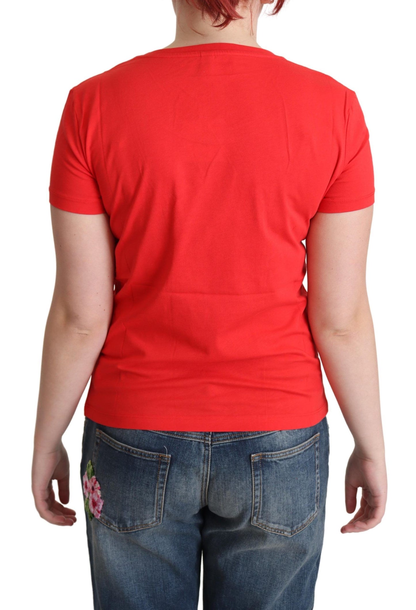 Moschino Chic Red Cotton Tee with Playful Print