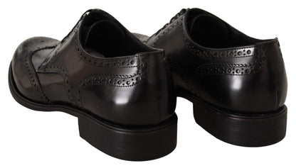 Dolce &amp; Gabbana Oxford-Schuhe mit Flügelspitze aus schwarzem Leder