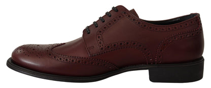 Dolce & Gabbana Bordeaux 가죽 Oxford Wingtip 공식화