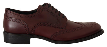 Dolce & Gabbana Bordeaux 가죽 Oxford Wingtip 공식화