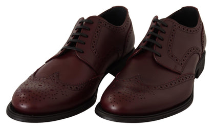 Dolce & Gabbana Bordeaux 가죽 Oxford Wingtip 공식화