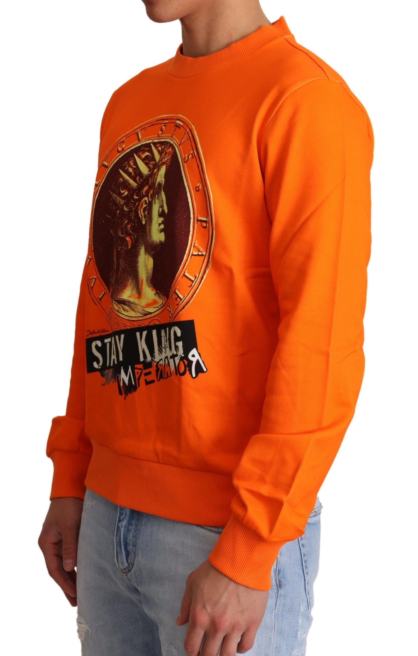 Dolce &amp; Gabbana Orange King Ceasar Baumwollpullover