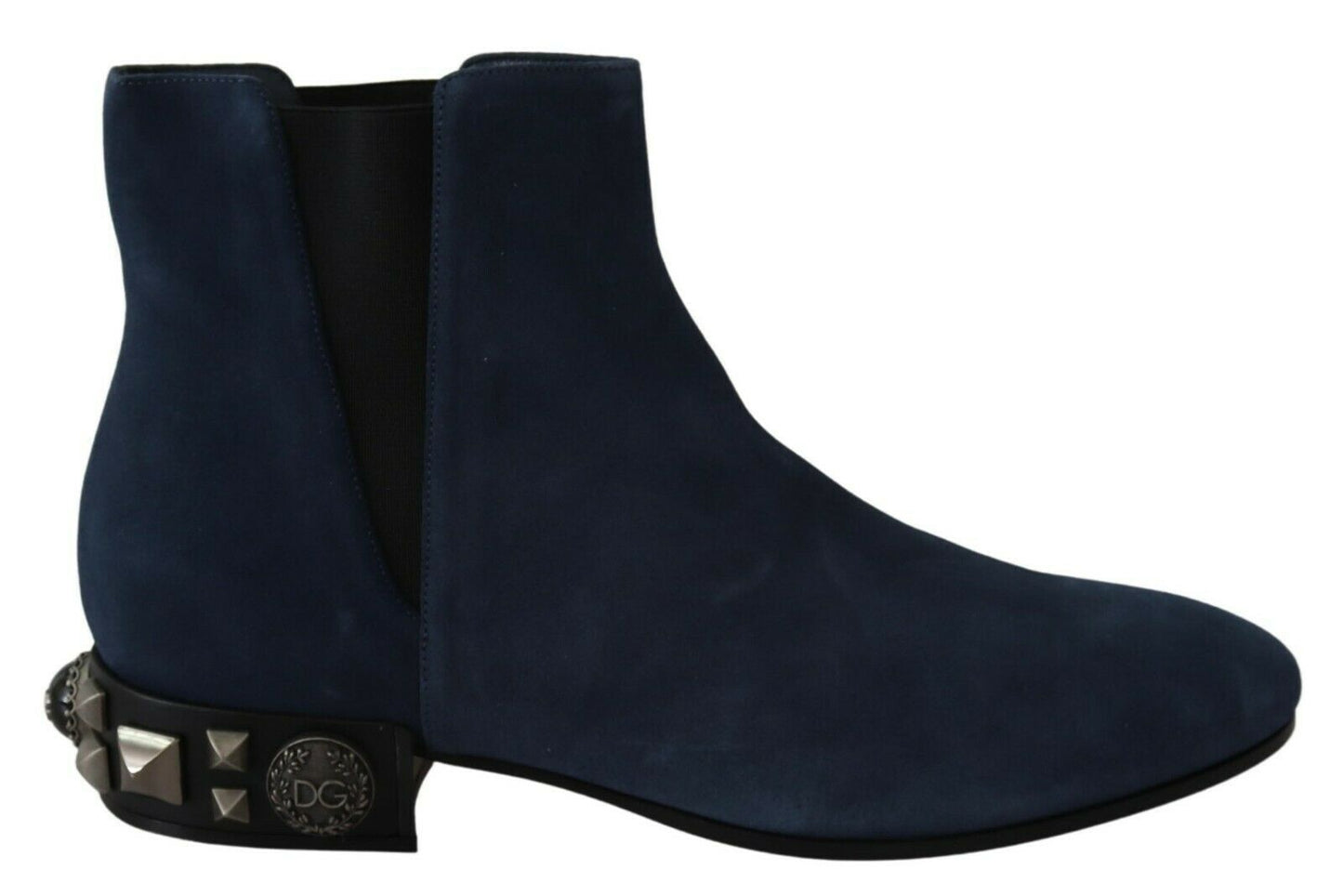 Dolce & Gabbana Blue Suede 장식 스터드 부츠 신발