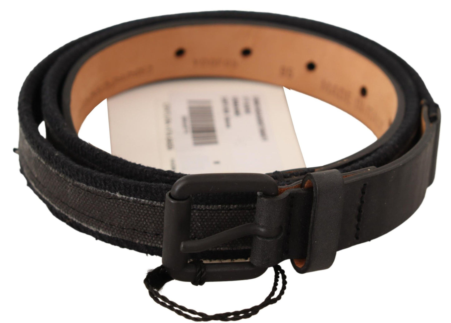 Ermanno Scervino Classic Black Leather Belt with Buckle Fastening