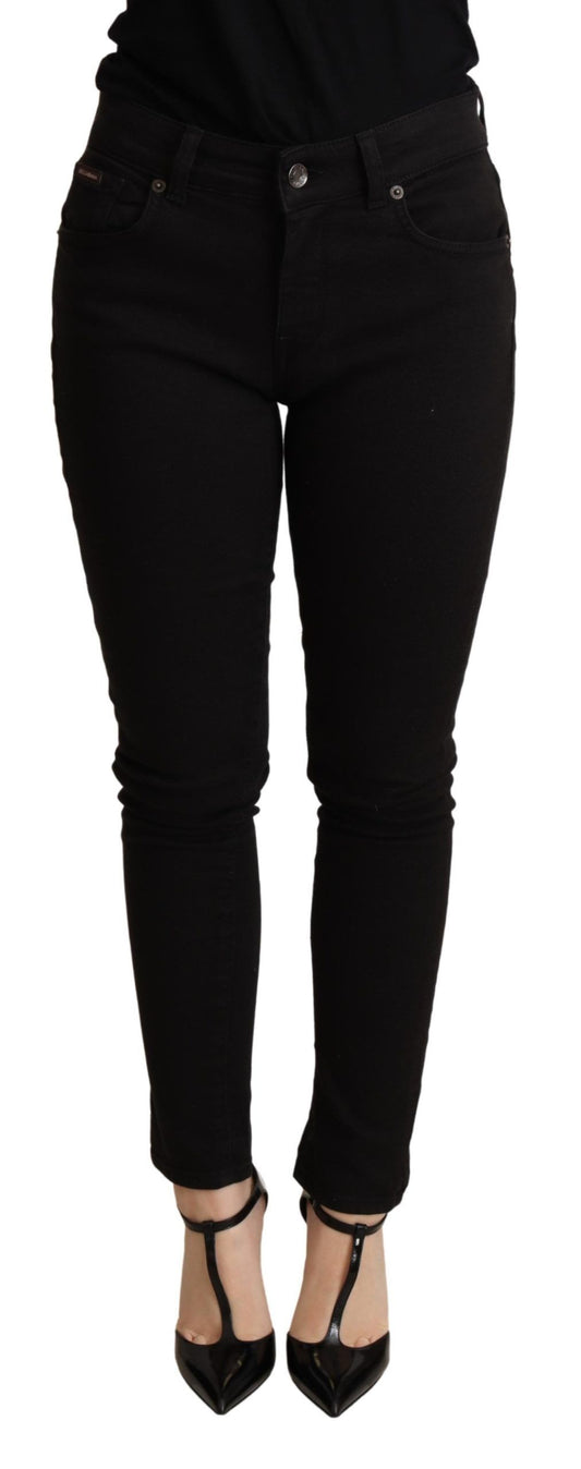 Dolce & Gabbana Black Skinny 데님 면화 스트레치 바지