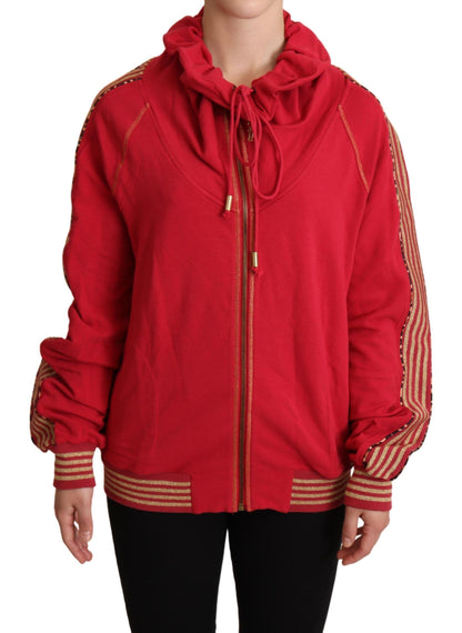 John Galliano Red Full Zip 재킷 스웨트 셔츠 후드 스웨터