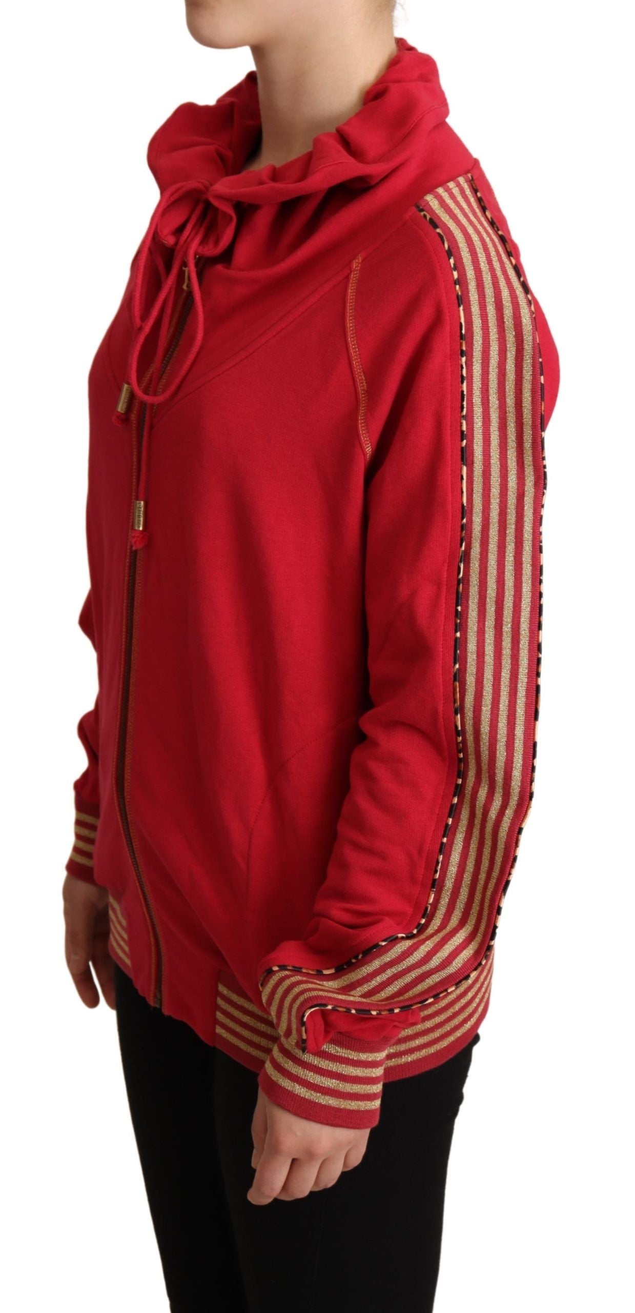 John Galliano Red Full Zip 재킷 스웨트 셔츠 후드 스웨터