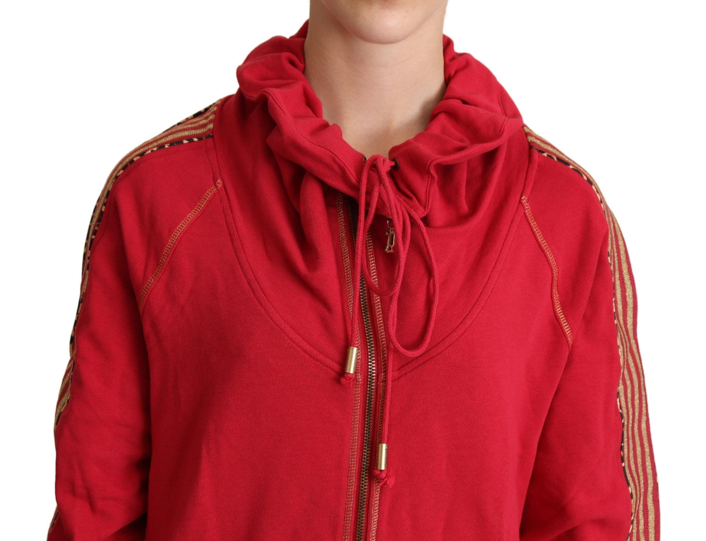 John Galliano Red Full Zip 재킷 스웨트 셔츠 후드 스웨터