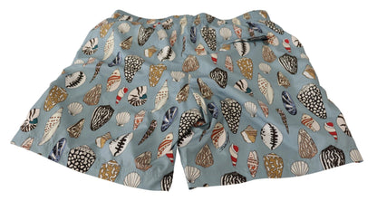 Dolce & Gabbana Blue Seashell Beachwear Swimwear 반바지