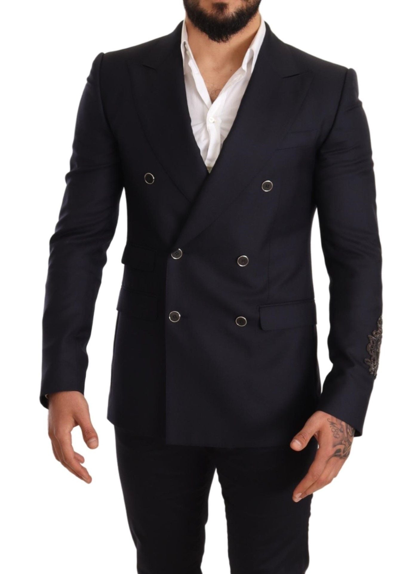 Dolce & Gabbana Blue Cashmere Silm Slim Fit Sicilia Blazer