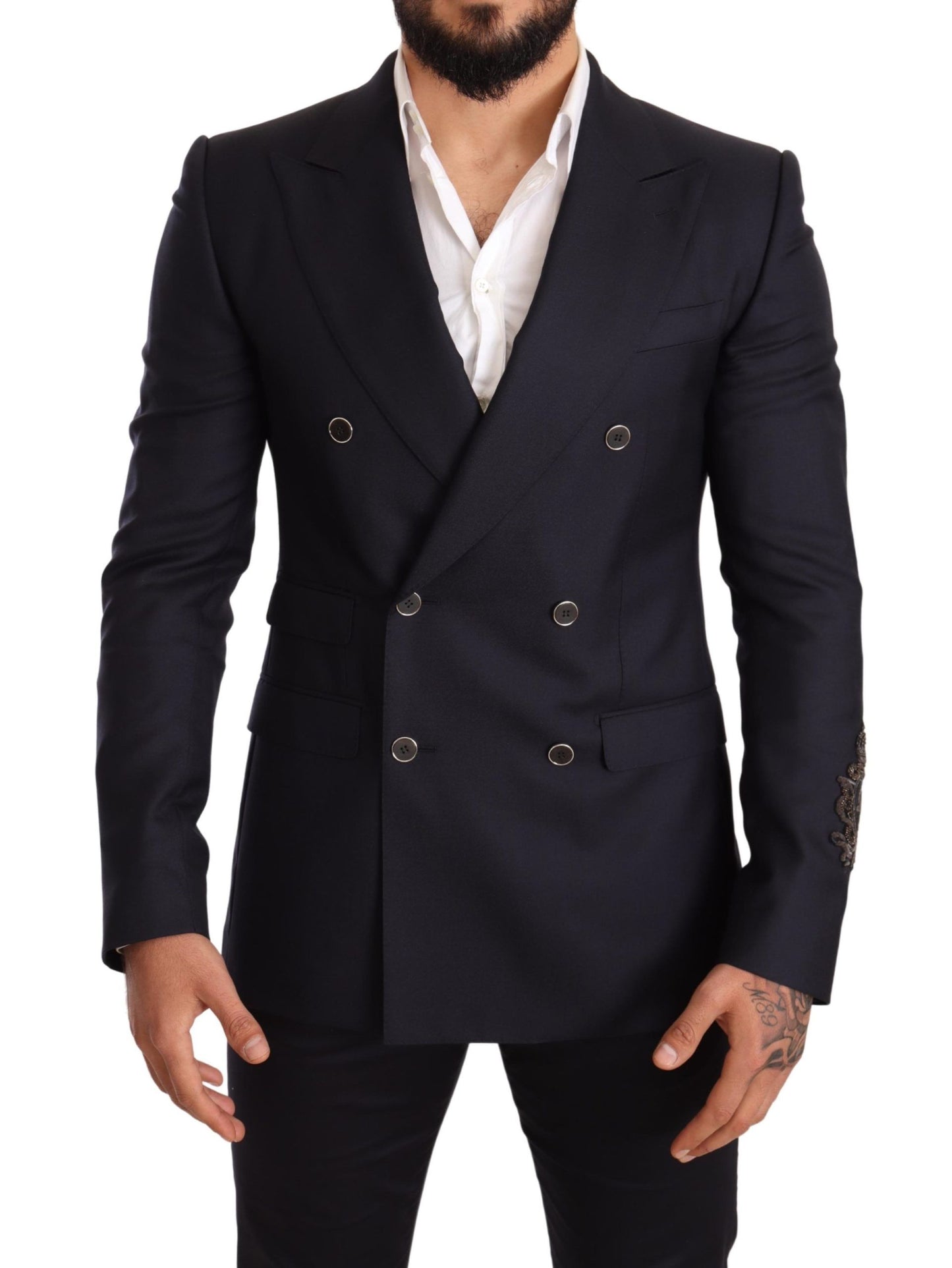 Dolce & Gabbana Blue Cashmere Silm Slim Fit Sicilia Blazer