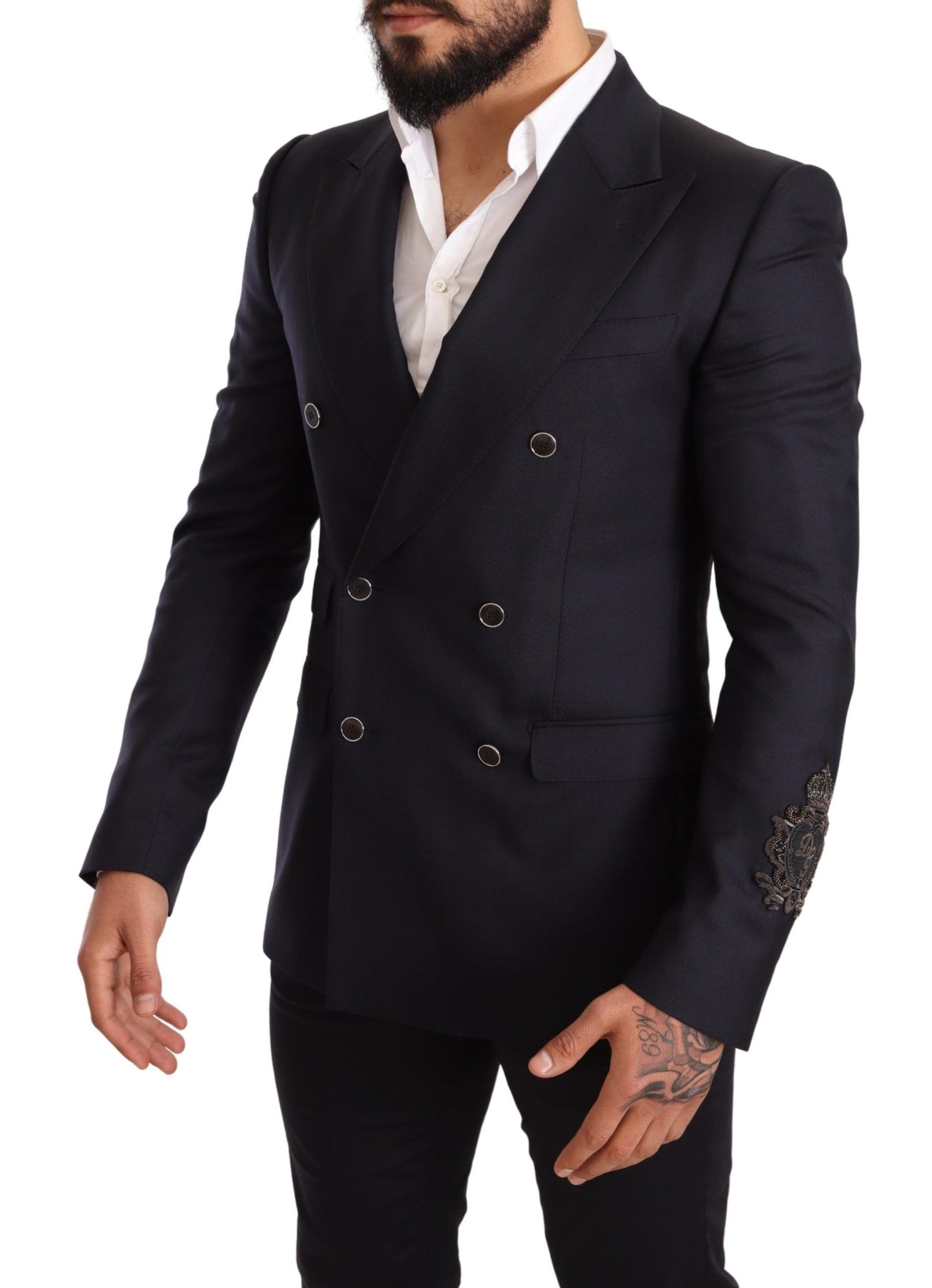 Dolce & Gabbana Blue Cashmere Silm Slim Fit Sicilia Blazer