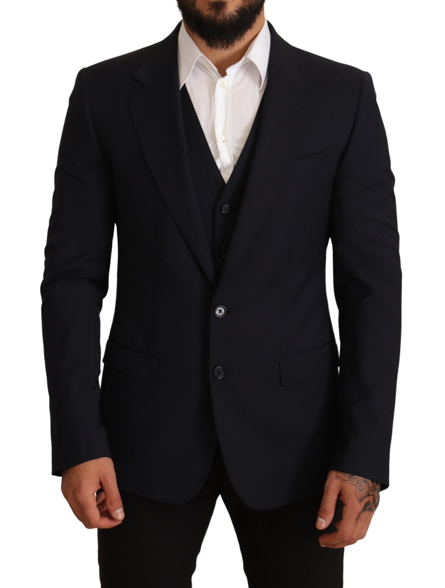 Dolce & Gabbana Blue 2 조각 Martini Blazer Suit Jacket