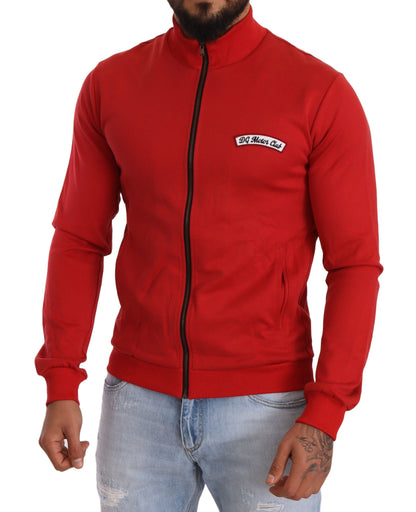 Dolce &amp; Gabbana Roter DG Motor Club Stretch-Pullover mit Reißverschluss