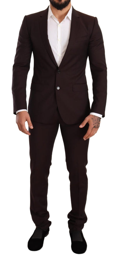 Dolce & Gabbana Bordeaux Wool Martini Slim Fit Suit