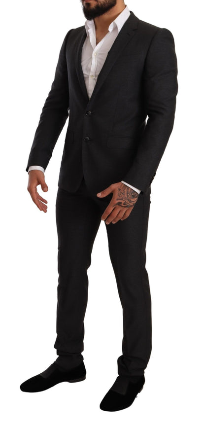 Dolce & Gabbana Grey Wool Martini Slim Fit Set Suit