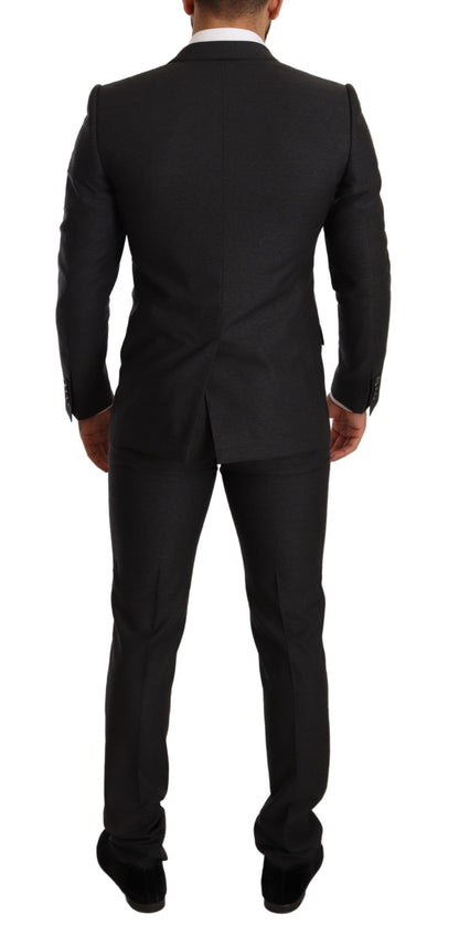 Dolce & Gabbana Grey Wool Martini Slim Fit Set Suit