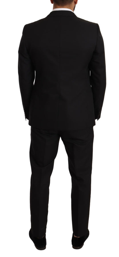 Dolce & Gabbana Black Fantasy Slim Fit Wool Martini Suit