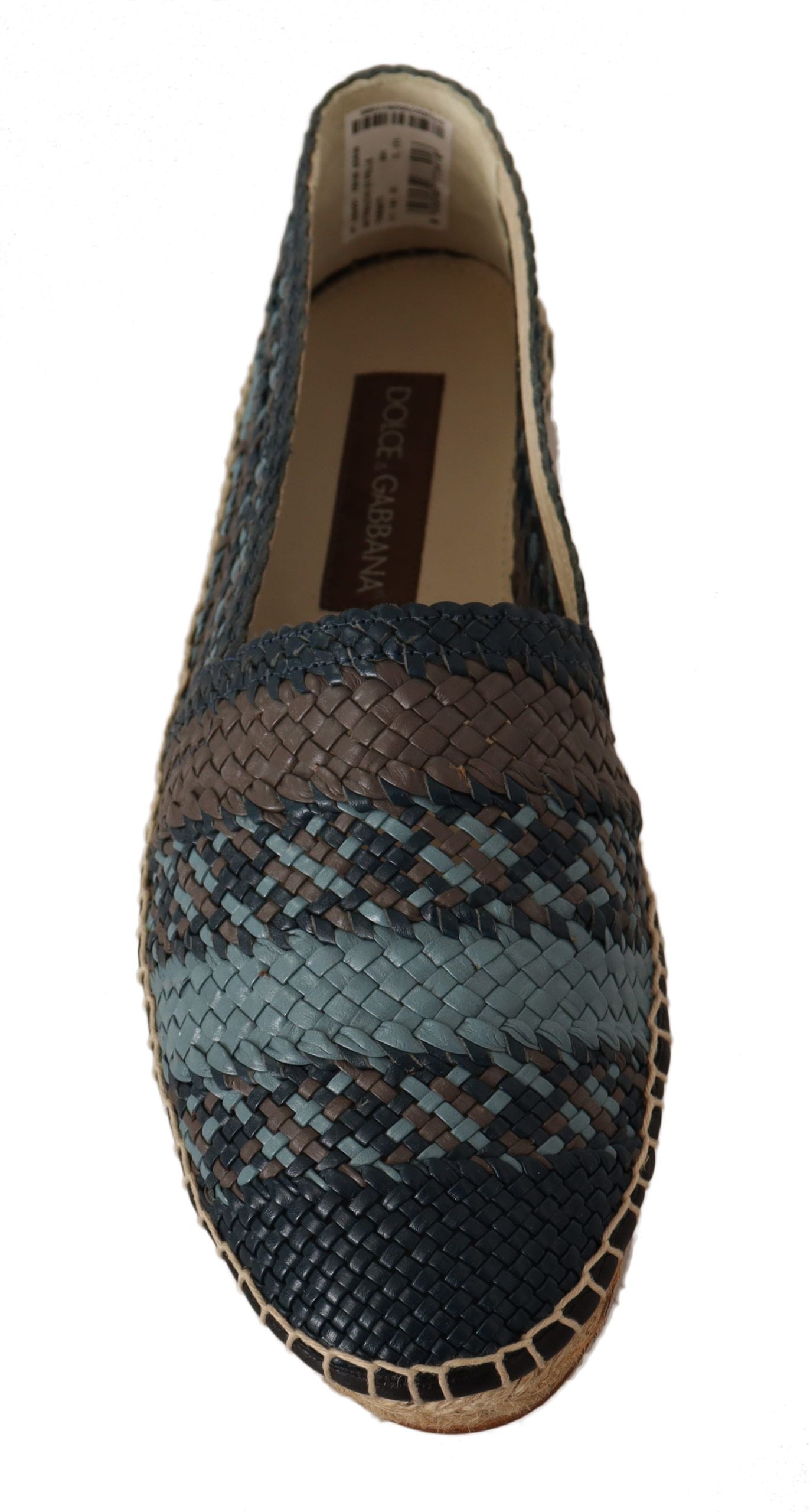 Dolce &amp; Gabbana Blaugraue Slip-On Buffalo Espadrille-Schuhe