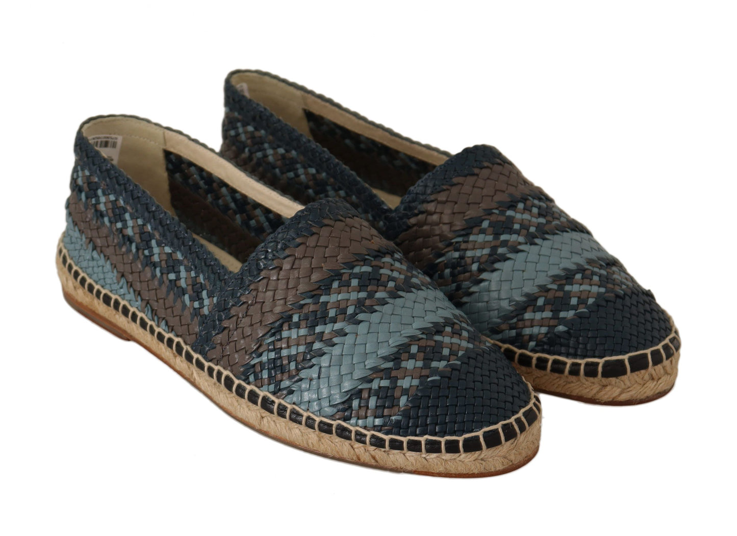 Dolce &amp; Gabbana Blaugraue Slip-On Buffalo Espadrille-Schuhe