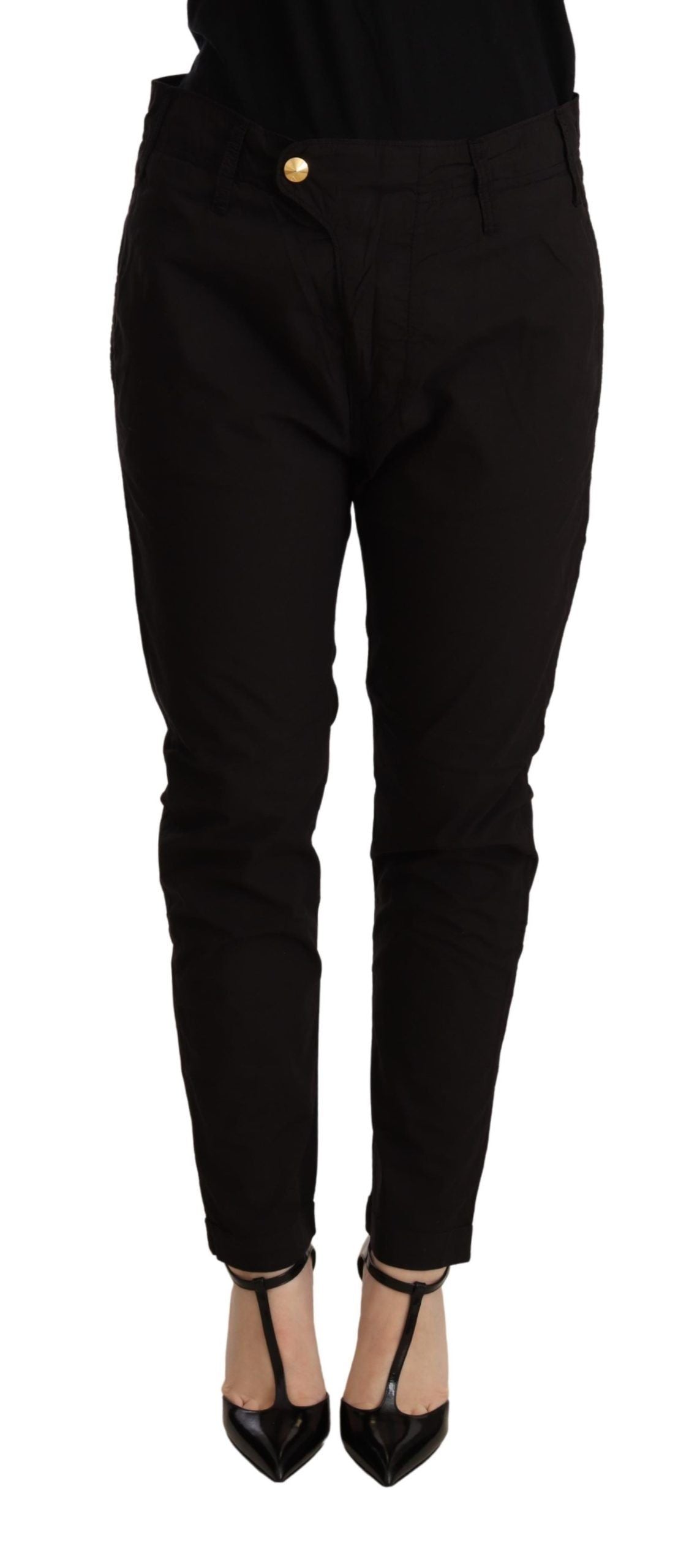 CYCLE Elegant Black Baggy Cotton Pants