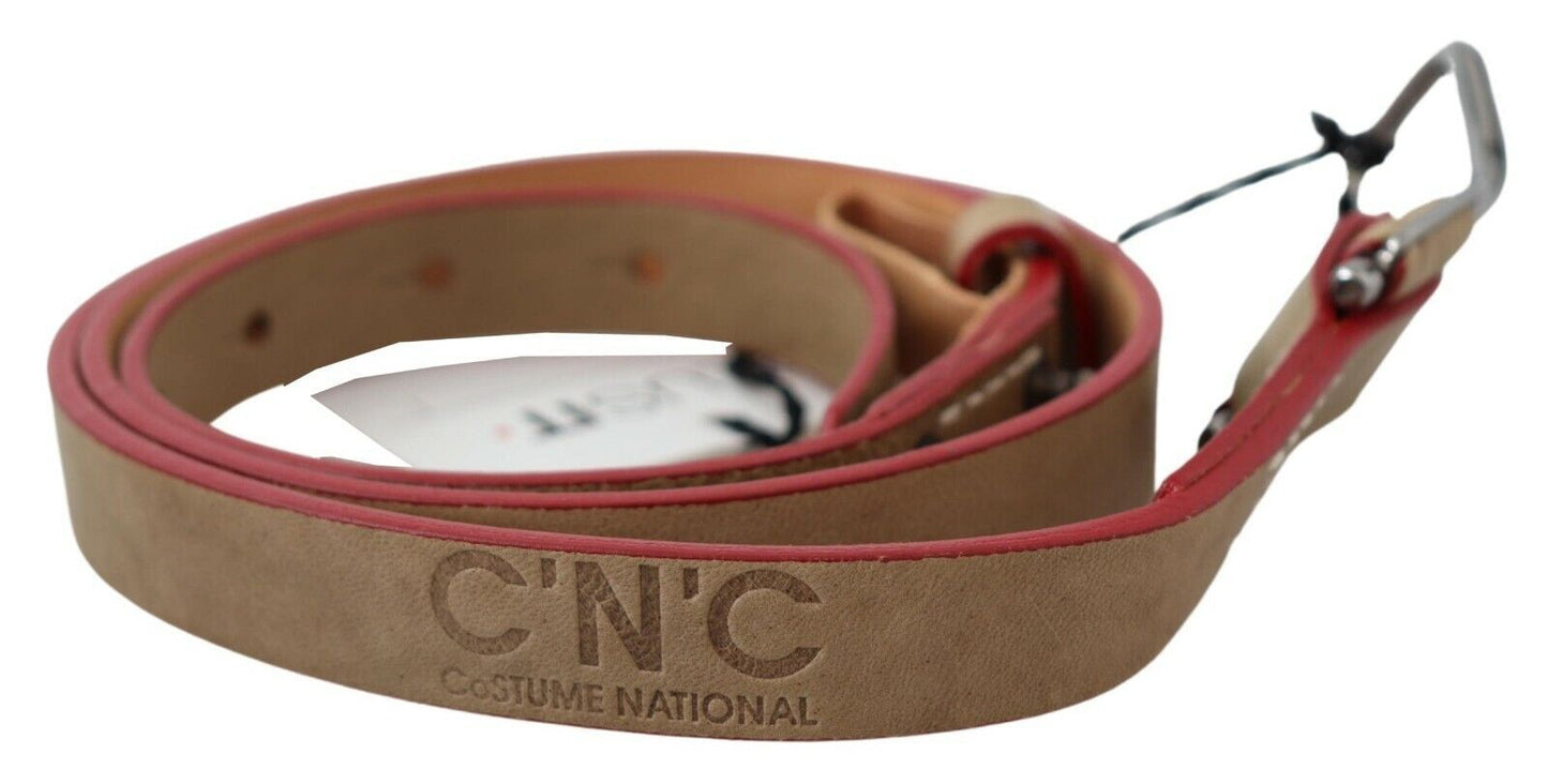 Costume National Beige Leather Fashion Belt