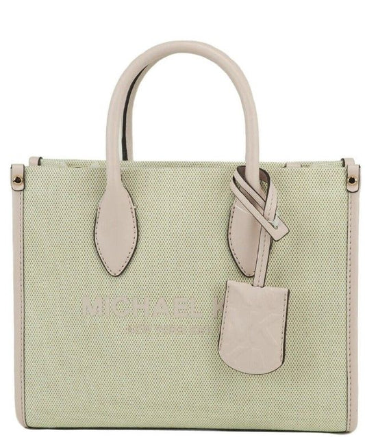 Michael Kors Mirella 작은 가루 홍당무 캔버스 쇼핑객 크로스 바디 핸드백 지갑