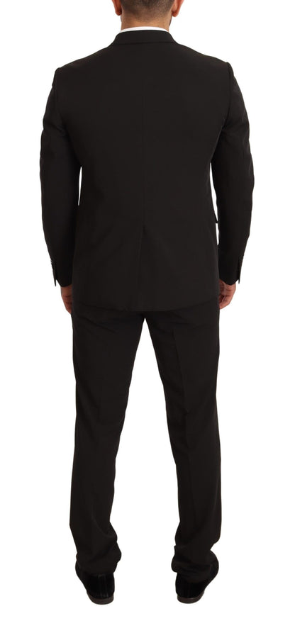 Domenico Tagliente Black Polyester Slim 2 피스 세트 Tagliente Suit