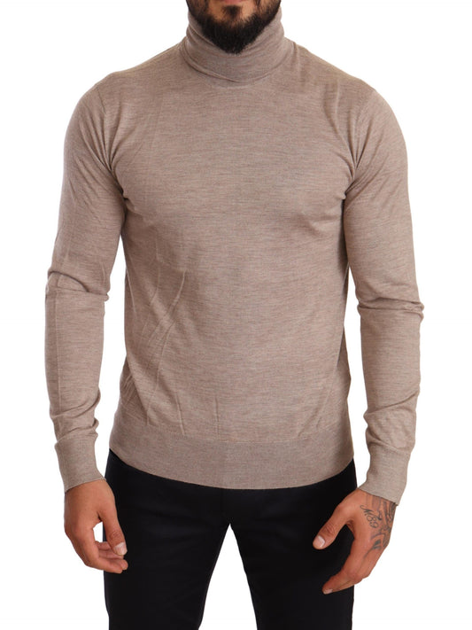 Dolce & Gabbana Beige Cashmere Turtleneck 풀오버 스웨터