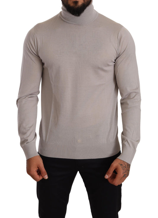 Dolce & Gabbana Grey Cashmere Turtleneck 풀오버 스웨터