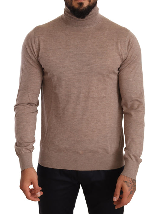 Dolce & Gabbana Brown Cashmere Turtleneck 풀오버 스웨터