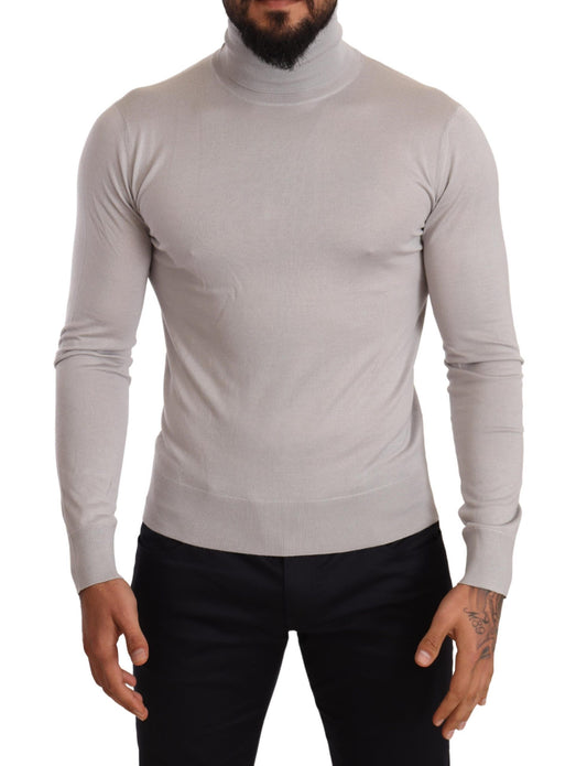 Dolce & Gabbana Grey Cashmere Turtleneck 풀오버 스웨터