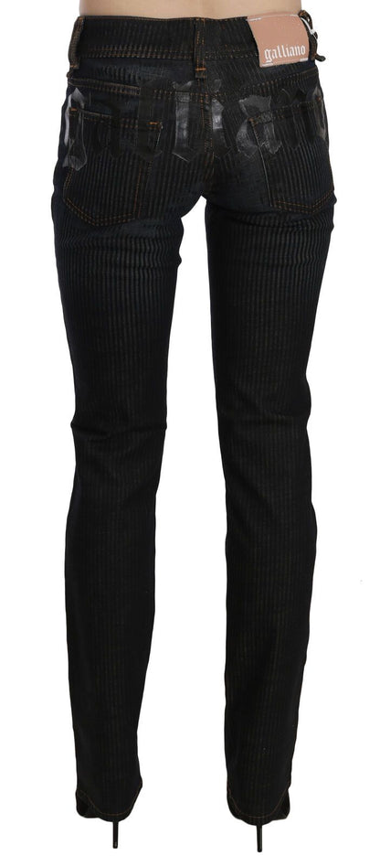 John Galliano Black Mid Waist Slim Fit Corduroy Denim 캐주얼 바지