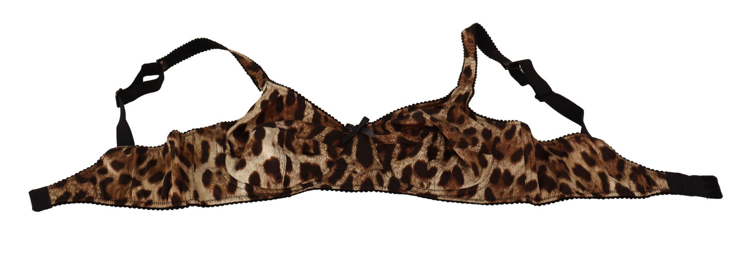 Dolce & Gabbana Brown Leopard Women Bra Undwear