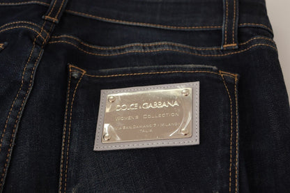 Dolce & Gabbana Blue Wash Slim Skinny Denim 면화 스트레치 청바지