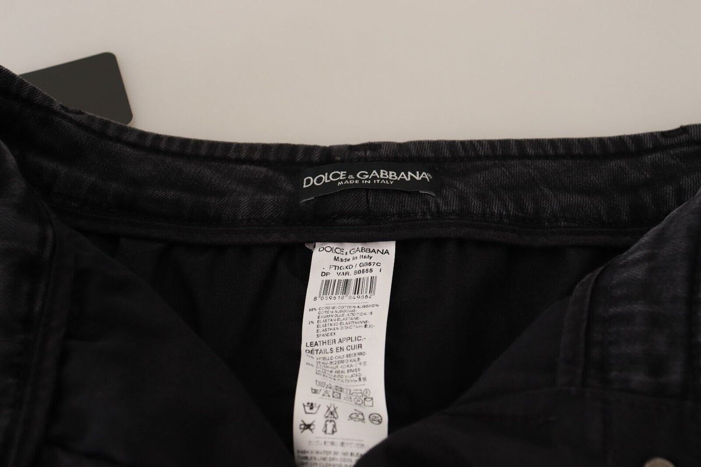 Dolce &amp; Gabbana – Graue, verwaschene Denim-Jeans mit mittlerer Taille und weitem Bein