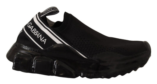 Dolce & Gabbana Black Slip on Women Low Top Sorrento 운동화 신발