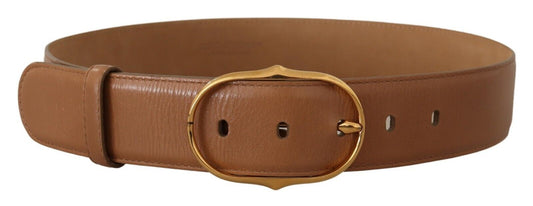 Dolce & Gabbana Elegant Gold Buckle Leather Belt