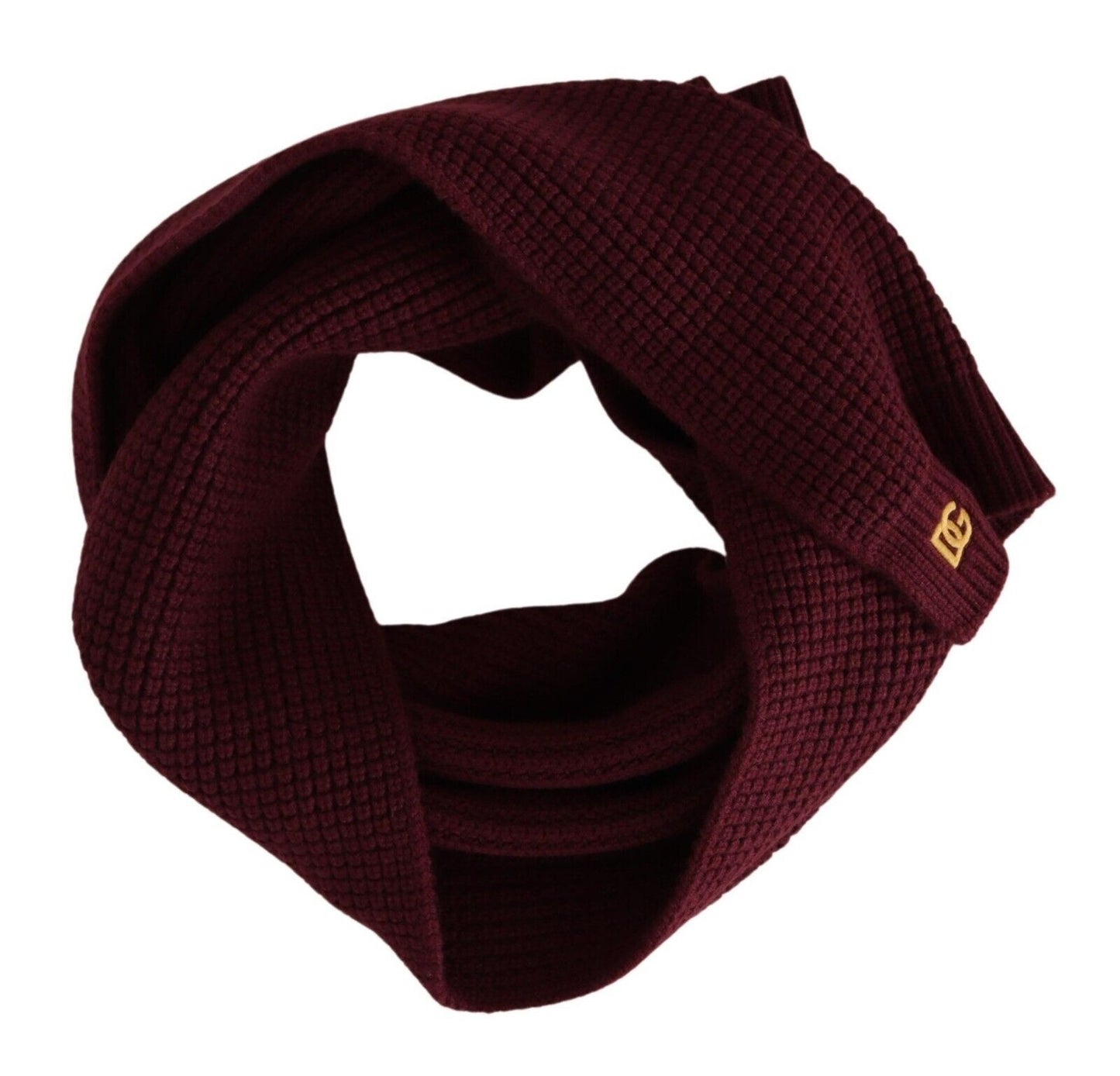 Dolce & Gabbana Elegant Cashmere Knit Scarf in Dark Red