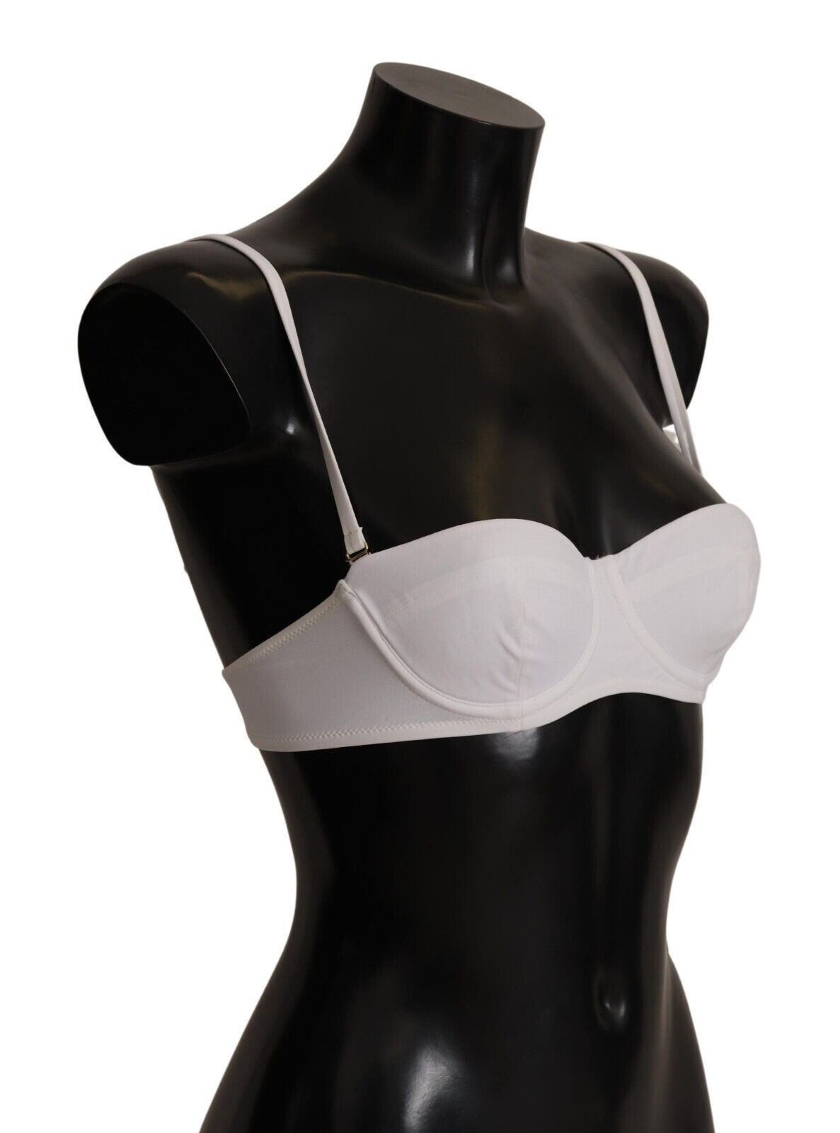 Dolce & Gabbana White Nylon Semi Pad Balconnet Bra 속옷