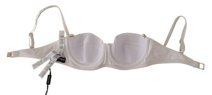 Dolce & Gabbana White Nylon Semi Pad Balconnet Bra 속옷