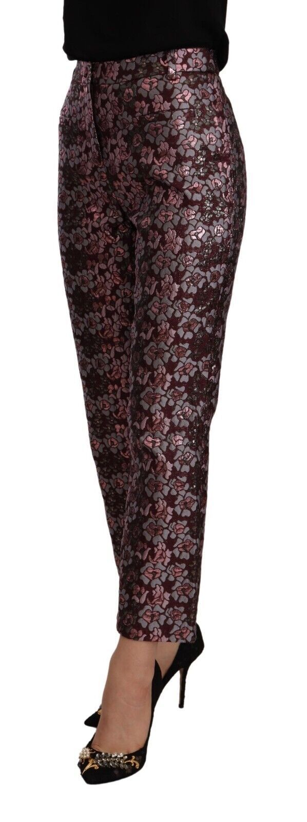 Mehrfarbige, ausgestellte, kurze Hose aus Jacquard mit Blumenmuster von House of Holland